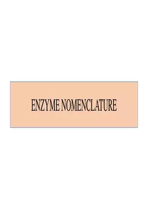Enzyme Nomenclature