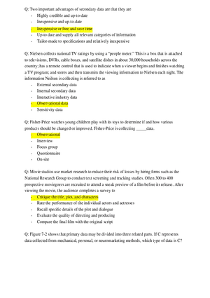 Marketing Fundamentals Midterm Answer Key Part 4