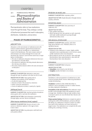 Pharmacokinetics and Routes of Administration