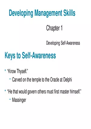 Developing Management Skills Part 1