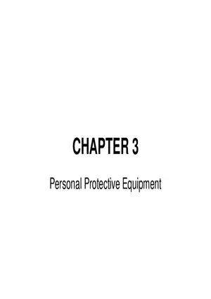 Chapter 3 Personal Protective Equipment Part 1