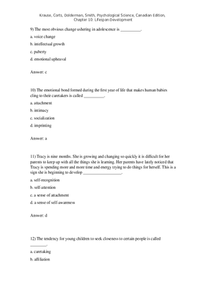 Chapter 10 Lifespan Development Answer Key Part 1