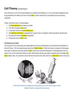 Cell Theory Guided Notes