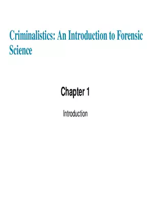 Criminalistics - An Introduction to Forensic Science Part 1