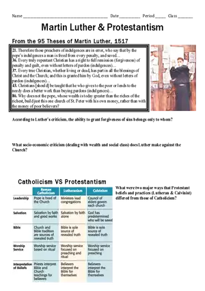Martin Luther & Protestantism