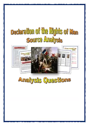 Declaration of the Rights of Man Source Analysis Student Version