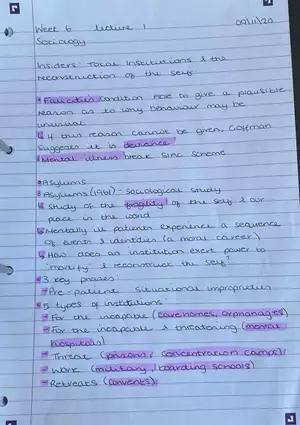 Sociology 101 Week #6