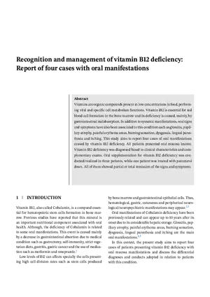 Report of Four Cases With Oral Manifestations
