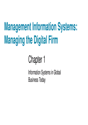 Managing the Digital Firm Lecture Note