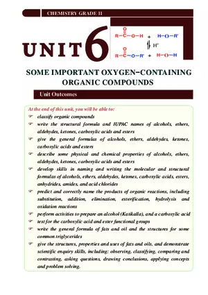 Some Important Oxygen-Containing Organic Compounds