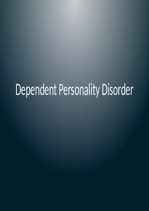 Dependent Personality Disorder