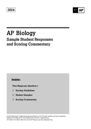 AP Sample Student Responses and Scoring Commentary