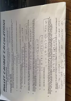 Bullet Caliber Calculations