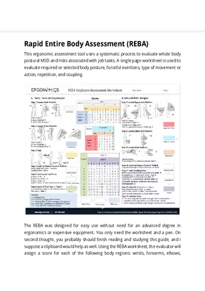 Rapid Entire Body Assessment (REBA)