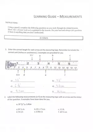 Measurements - Learning Guide