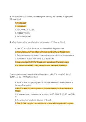 Deprecated PL SQL Elements