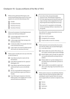 Causes and Events of the War of 1812