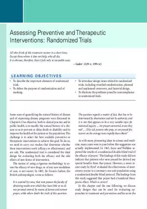 Assessing Preventive and Therapeutic Interventions - Randomized Trials