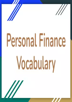 Personal Finance Vocabulary