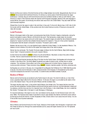 Geography and Cultural Significance of Mexico and Central America