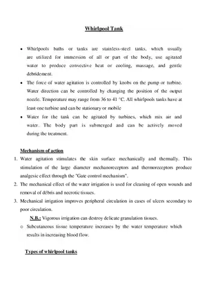 Whirlpool Tanks - Design, Function, and Therapeutic Use