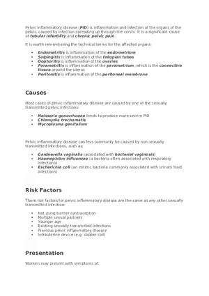 Pelvic Inflammatory Disease and Related Inflammatory Conditions
