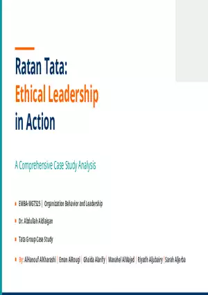 Ratan Tata Ethical Leadership