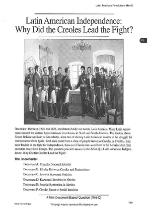 Latin American Revolutions Mini-Q