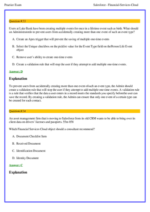 Salesforce Financial Services Cloud Exam Answers 3