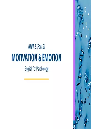 English for Psychology (Motivation)