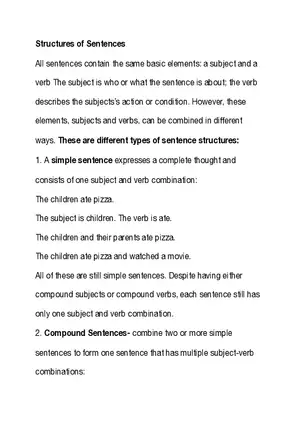 Sentence Structure Fundamentals