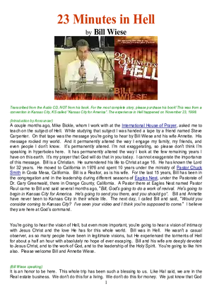 Bill Wiese: 23 Minutes in Hell