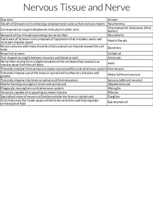 Structure and Function of Nervous Tissue