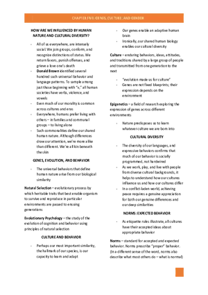 Chapter 5 - Genes, Culture, and Gender