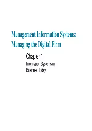 Information Systems in Business Today Lecture 1