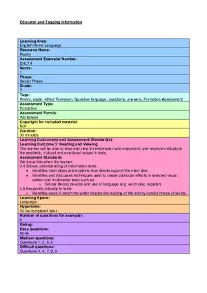 Educator and Tagging Information