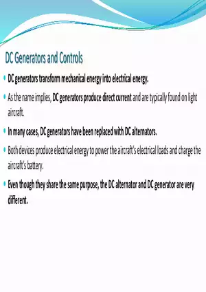 DC Generators and Their Control Systems