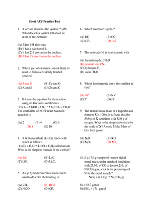 Short ACS Practice Test