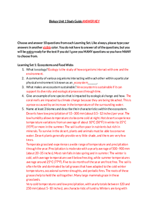 Fundamentals of Ecosystems and Food Webs