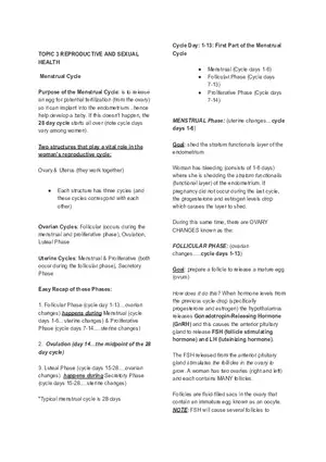 Reproductive and Sexual Health