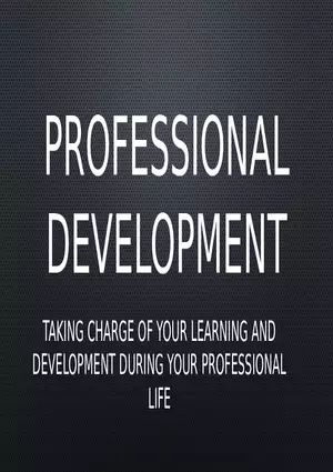 Professional Development - Taking Charge of Your Learning and Growth