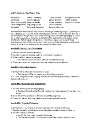 Introduction to Biodiversity