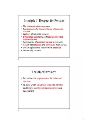 Principle 1 Respect for Persons