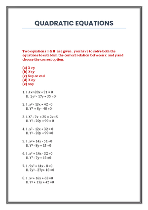 Solving Quadratic Equations and Comparing Roots