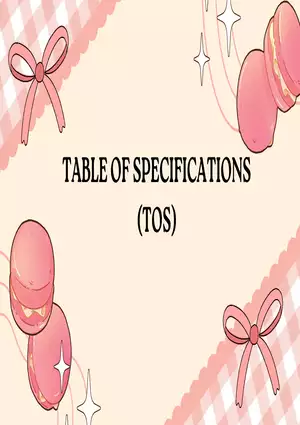 Table of Specifications (TOS)