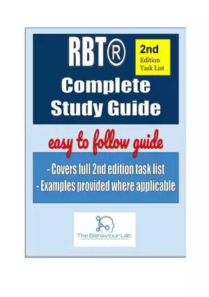 RBT Study Guide - Pages of Examples and Explanations