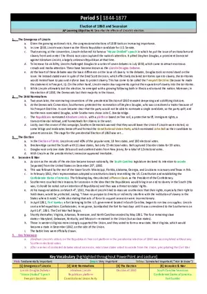 Election of 1860 and Secession