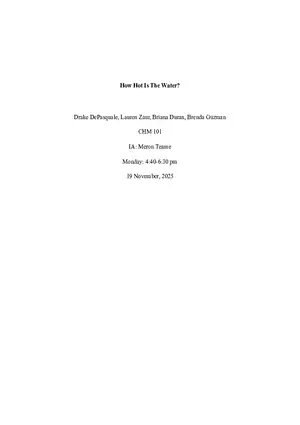 Lab Grade 9 - How Hot is the Water