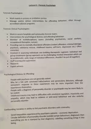 Forensic Psychology pg 1