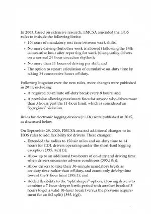 FMCSA 2003 Hours of Service (HOS) Rule Changes